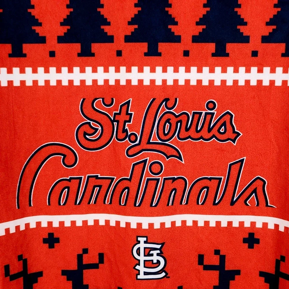 St Louis Cardinals Wordmark Pajama Top Adult Large Red Soft Festive MLB Baseball